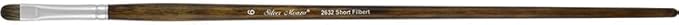 Silver Brush Limited 26326 Monza Short Filbert Brush for Oil & Acrylics Paintings, Size 6, Long Handle