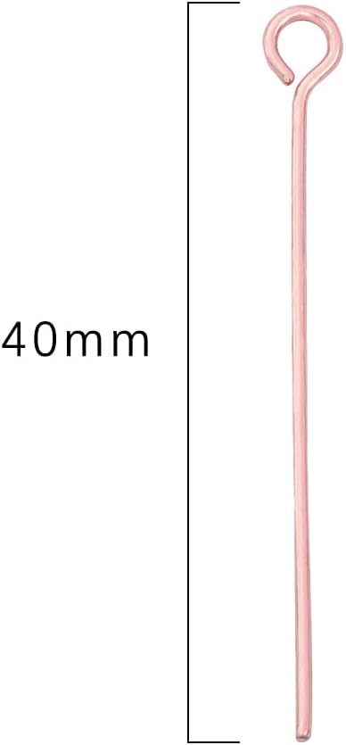 Rose Gold Plated Open Eye Pins Non Tarnish 40mm 150pcs for Jewelry Making Findings