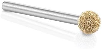 Kutzall Original Sphere Rotary Burr, 1⁄8" Shaft, Fine - Wood Carving Bit for Dremel, Foredom, DeWalt, Milwaukee Tools. Abrasive Tungsten Carbide Coating, 1⁄4" (6.3mm) Head Diameter, S-14-EG