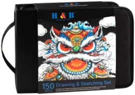 H & B 150PCS Drawing Pencils Set with Portable Zipper Bag – Professional Sketching & Art Supplies Kit with Sketchpad and Colored Pencils for Adults, Kids & Artists