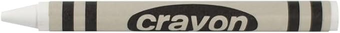 80 Count Single Color Crayons Bulk Pack - WHITE single color crayon refill - Regular size crayons (5/16" x 3-1/2")