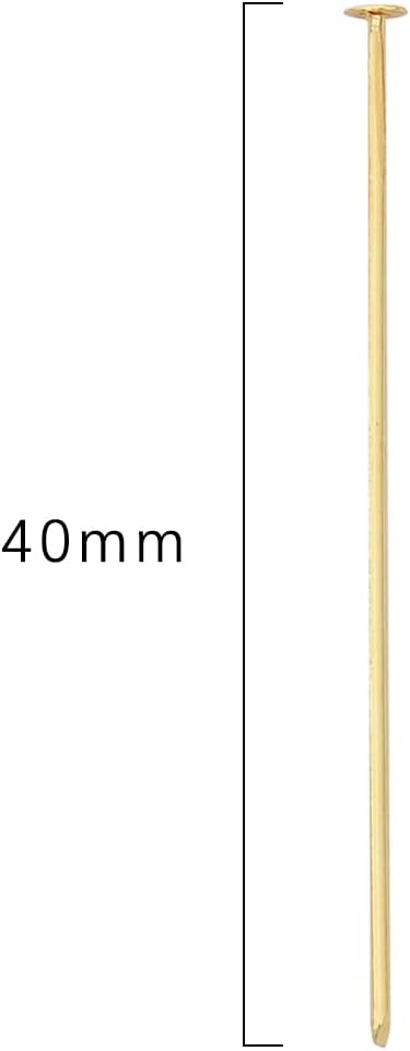 14K Gold Plated Flat Head Pins Non Tarnish 40mm 150pcs for Jewelry Making Findings