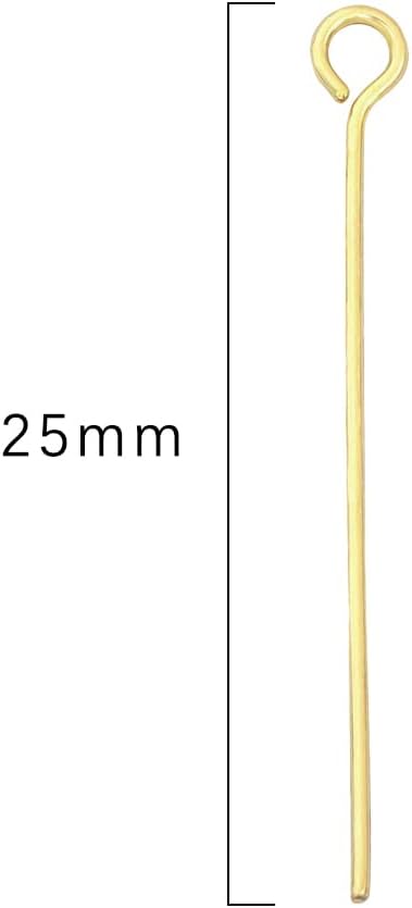 14K Gold Plated Open Eye Pins Non Tarnish 25mm 200pcs for Jewelry Making Findings