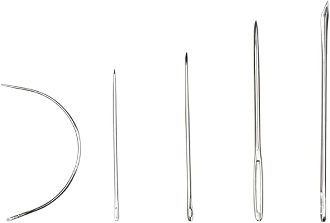 Eketirry Hand Sewing Needle Kit, Heavy Duty Household Hand Needles for for Upholstery, Carpet, Leather, Canvas Repair (5 Pieces)