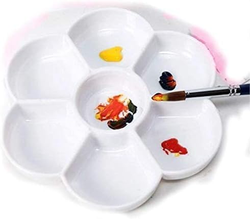 White Watercolor Paint Palette Tray Water Color Palletes Washable Paint Ceramic Paint Palette Porcelain Watercolor Palette for Artist Watercolor Painting Palettes and Palette Cups