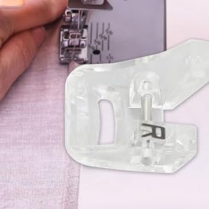 R Presser Foot, Wear Transparent Texture Plastic Material Leather Presser Foot for Viking Embroidery Machine Designs Accessories