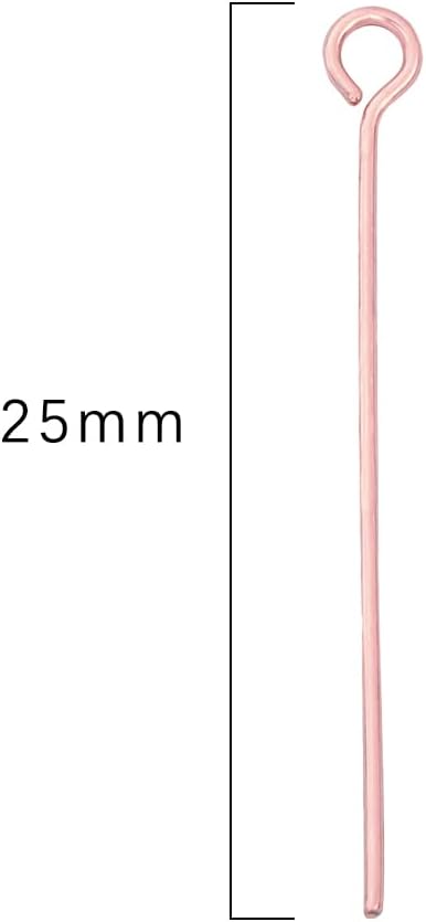 Rose Gold Plated Open Eye Pins Non Tarnish 25mm 200pcs for Jewelry Making Findings