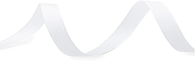 LIUYAXI 5/8" X 50 Yards Solid White Grosgrain Ribbon, Perfect for Crafts, Wedding Decor, DIY Hair Accessories, Sewing, Gift Package Wrapping and More