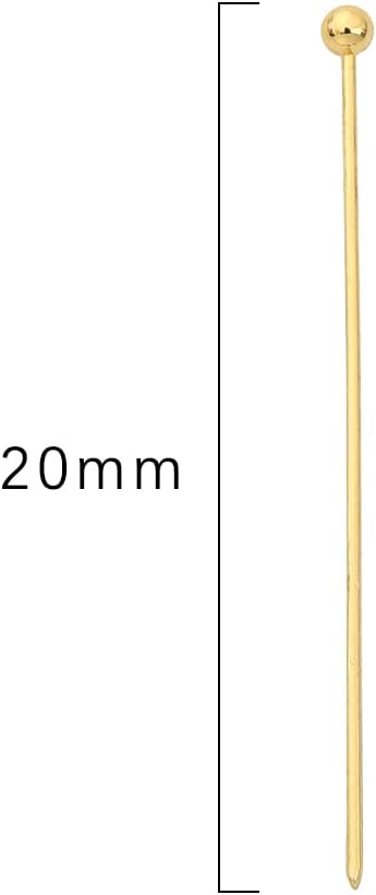 14K Gold Plated Ball Head Pins Non Tarnish 20mm 300pcs for Jewelry Making Findings