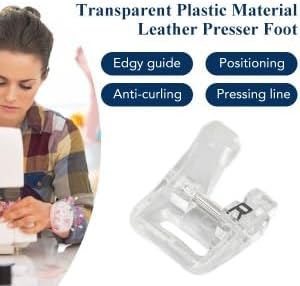 R Presser Foot, Wear Transparent Texture Plastic Material Leather Presser Foot for Viking Embroidery Machine Designs Accessories