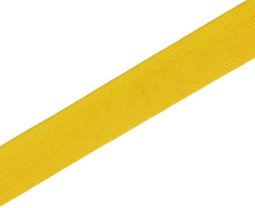Mandala Crafts 55 Yards 1/4 Inch Yellow Double Fold Bias Tape for Sewing - Bias Binding Tape for Quilting Binding, Hemming, Seam, and Fabric Piping