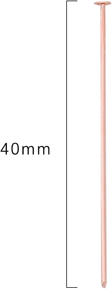 Rose Gold Plated Flat Head Pins Non Tarnish 40mm 150pcs for Jewelry Making Findings