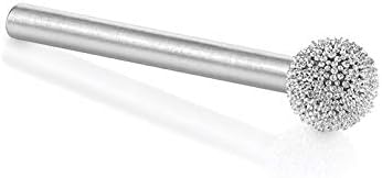 Kutzall Original Sphere Rotary Burr, 1⁄8" Shaft, Coarse - Wood Carving Bit for Dremel, Foredom, DeWalt, Milwaukee Tools. Abrasive Tungsten Carbide Coating, 1⁄4" (6.3mm) Head Diameter, S-14-E