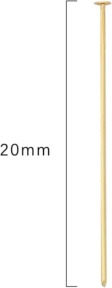 14K Gold Plated Flat Head Pins Non Tarnish 20mm 300pcs for Jewelry Making Findings