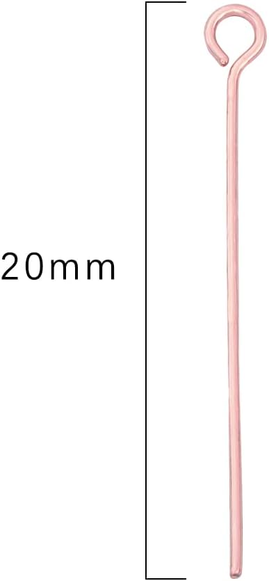 Rose Gold Plated Open Eye Pins Non Tarnish 20mm 200pcs for Jewelry Making Findings