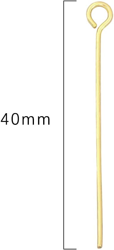 14K Gold Plated Open Eye Pins Non Tarnish 40mm 150pcs for Jewelry Making Findings
