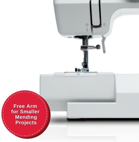 SINGER M1000 Mending Machine | Compact, Lightweight & Portable With 32 Stitch Applications & LED Light | Great for Light to Medium Weight Fabrics & Repairs – White