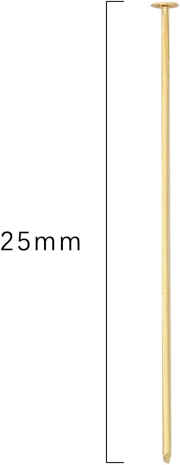 14K Gold Plated Flat Head Pins Non Tarnish 25mm 200pcs for Jewelry Making Findings