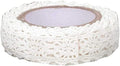 1 Roll 1.7m White Trim Ribbon Tape Self-Adhesive Decorative Lace Fabric Washi Tapes Striping Masking Tapes Decorative Durability Lace Washi Arts and Crafts Tape