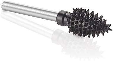 Kutzall Extreme Flame Rotary Burr, 1⁄8" Shaft, Very Coarse- Wood Carving Bit for Dremel, Foredom, DeWalt, Milwaukee. Abrasive Tungsten Carbide, 1⁄4" (6.3mm) Dia. X 1⁄2" (12.7mm) Length FLX-14-EC