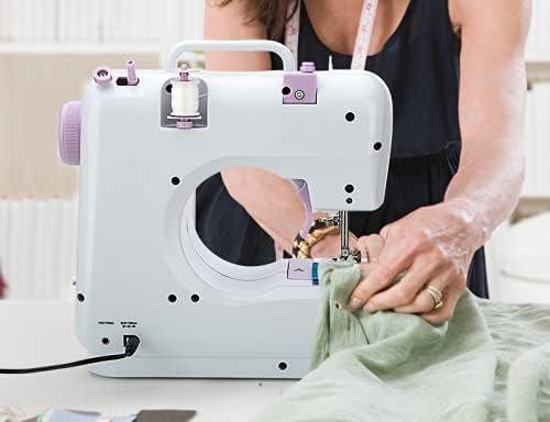 Mini Sewing Machine by Kalatic (Including Extension Table and Sewing Supplies Set) - Small Electric Overlock Sewing Machines with 2 Speed 12 Built-in Stitch Patterns KT-005-A30