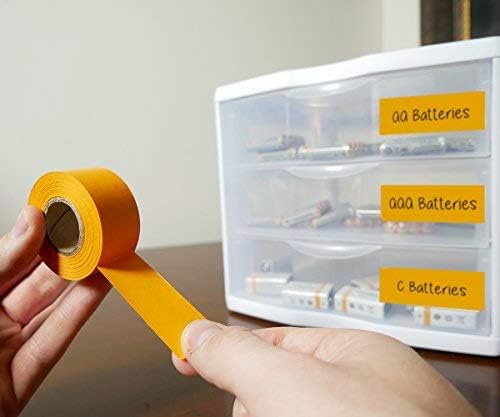 ChromaLabel 1 inch Clean Remove Color Code Labeling Tape, 500 inch Roll, Orange