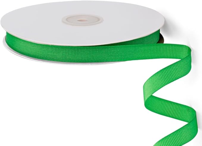 LIUYAXI 1/2" X 50 Yards Solid Green Grosgrain Ribbon, Perfect for Crafts, Wedding Decor, DIY Hair Accessories, Sewing, Gift Package Wrapping and More