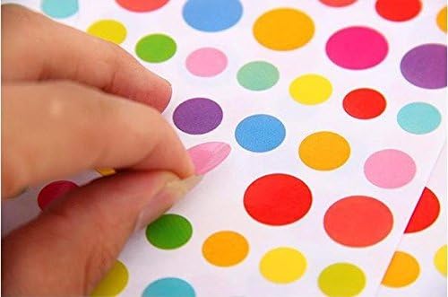 Yansanido 18 Sheets 1512 Pcs Colorful Dot Heart and Star Shape Self Adhesive Stickers, for Scrapbooking and Kid DIY Arts Crafts (Mixed dots,Hearts,Stars, 18 Sheets)