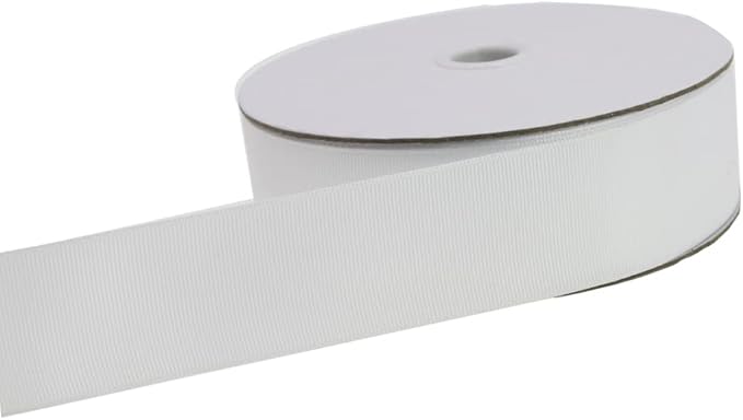 One Roll 50 Yards White Soild Grosgrain Ribbon 1 1/2 inch Boutique Gift Wrapping Package Ribbon-DIY Crafts Bow Hair Headband Accessories Assortment Ribbon #29(38mm)