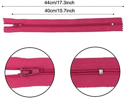 Zippers for Sewing, DOITEM 24 pcs 40cm/16 Inch Multicolor Nylon Coil Zippers for Sewing and Crafts 24 Colors
