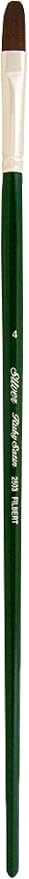 Silver Brush Limited 25034 Ruby Satin Filbert Brush for Fluid and Flow Acrylics, Size 4, Long Handle