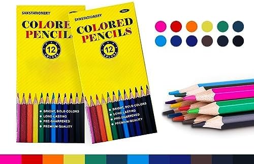 SKKSTATIONERY 288Pcs Colored Pencils, Coloring pencils Pre-sharpened, Back to school Christmas Gifts, 12 Colors, 12pcs/box, Total 288Pcs Color pencil set