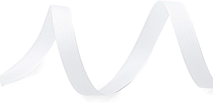 LIUYAXI 3/8" X 50 Yards Solid White Grosgrain Ribbon, Perfect for Crafts, Wedding Decor, DIY Hair Accessories, Sewing, Gift Package Wrapping and More