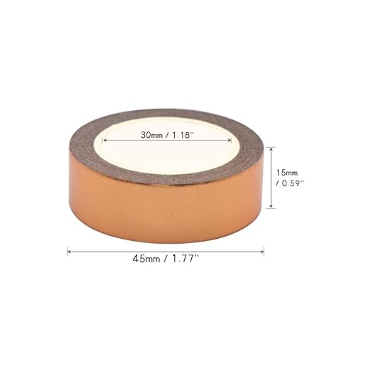 NatSumeBasics Bronze Foil Washi Tape Thin Metallic 2pcs 0.6" x 32ft. Masking Tapes Decorative Brass Tape for Crafts Gift Wrapping Decoration DIY (Bronze)