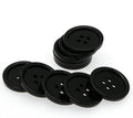 50PCS 1 1/5 Inch Black Button, 4 Holes Plastic Large Buttons for DIY Craft Sewing (Black, 30mm) YIGUANXIN