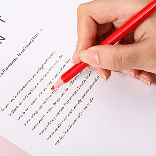 Zhanmai 24 Pieces Red Pencils with Eraser Pre-sharpened Erasable Checking #2 HB Pencils with Erasable Tops for Writing Drawing Checking Coloring Tests Grading Map Coloring Editing Office Favors