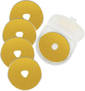 45mm Rotary Cutter Blades,Replacement Blades Fits Fiskars,OLFA,Martelli,Dremel,Truecut,DAFA,Fabric Cutting Blades Refill for Quilting Scrapbooking Sewing Arts &Crafts, SKS-7 (Titanium Coated), 5-Pack
