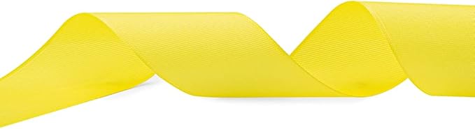 LIUYAXI 1-1/2" X 50 Yards Solid Yellow Grosgrain Ribbon, Perfect for Crafts, Wedding Decor, DIY Hair Accessories, Sewing, Gift Package Wrapping and More