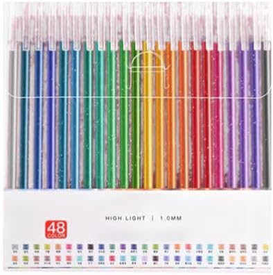 Glitter Gel Pen Set, Glitter Gel Pens for Adult Coloring Books, Gel Marker Set Colored Pen for Drawing & Doodling (Set of 48colors)