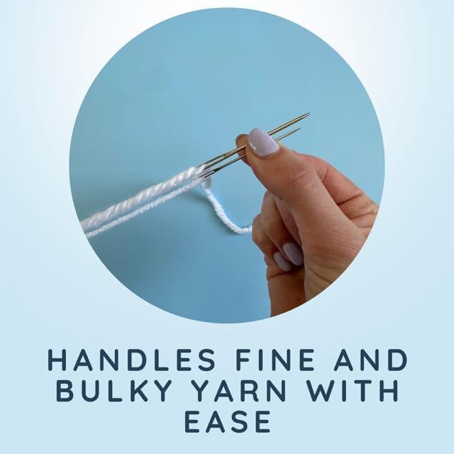 Premium Large Eye Needles Hand Embroidery, Sewing, Crafting, Yarn, Sweaters - 6pcs with 2 Needle Threaders