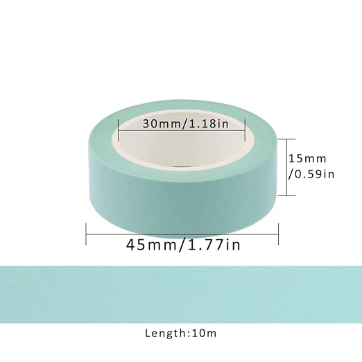 NatSumeBasics Pastel Washi Tape Solid Mint Green Washi Tapes 2 Pcs 32 Ft. Decorative Masking Tape Self-Adhesive Craft Tapes for Packaging Decor Scrapbooks DIY Gift (Mint Green)