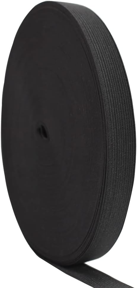 Black Knit Elastic Band for Sewing 20mm 3/4 inch 40 Yards Flat High Elasticity Straps- Wide Stretchy Knit Elastic Bands for Pants-Waistband-Wigs-Bedspread-DIY Clothing Crafts