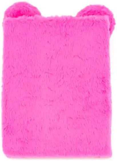 VOTUM Fuzzy Sketch Book: Personalized Artist Sketchbook: Sketching, Drawing and Creative Doodling. Notebook and Sketchbook to Draw and Journal (Bright Pink Bear)
