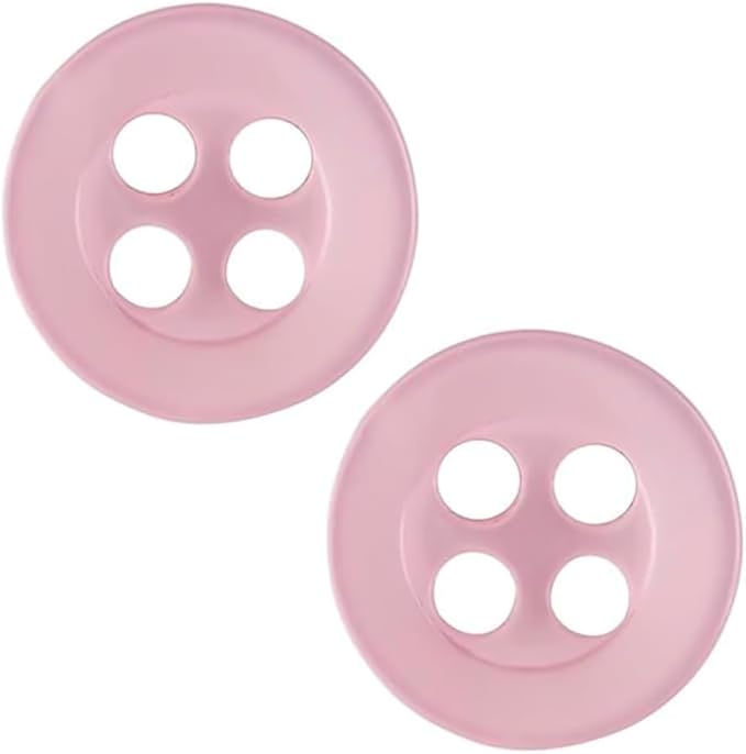 100 Pcs Pink Sewing Buttons 4 Hole Round Buttons 0.4 inch 16L Plastic 10mm Light Pink Replacement Bulk Ideal for Clothes Pants Blouse Shirt Dress Skirt Shorts Decorative DIY Arts Crafts