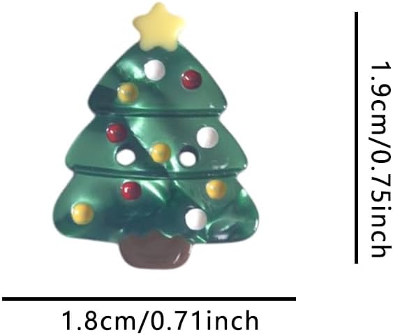 Cute Santa Tree Buttons for Crafts,Acetate Button for Clothes,Cute Buttons for Sewing,Button Bulk,Pack of 6