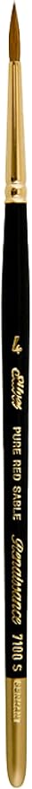 Silver Brush Limited 7100S Renaissance Round Brush for Watercolor and Oil, Size 4, Short Handle