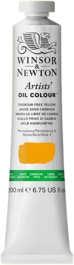 Winsor & Newton Artists' Oil Color, 200ml (6.75 oz) Tube, Cadmium-Free Yellow