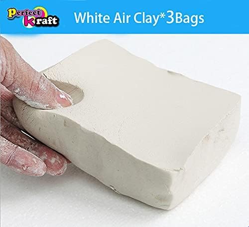 No Baking Air Drying Modeling Clay, Terracotta* 3lb&White*3lb. | All Purpose Compound | Self-Hardening DIY Creative Sculpting Clay for Adults Kids