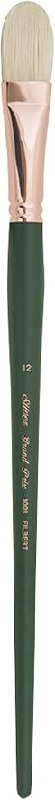 Silver Brush Limited 1003-12 Grand Prix Filbert Paintbrush for Oil Painting, Size 12, Long Handle
