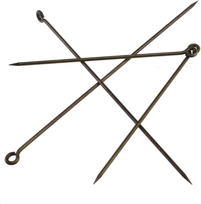 Metal Brooch Stick Pins with Stopper Ends Safety Copper Long Needle Eye Pins for Men Women Suit Tie Hat Scarf DIY Jewelry Accessories, Bronze 20pcs 50mm & 20pcs 70mm